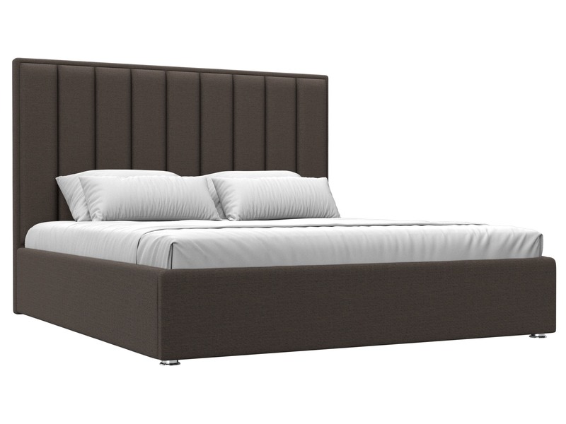 Кровать интерьерная Афродита 180, Рогожка, Амур 05 коричневый