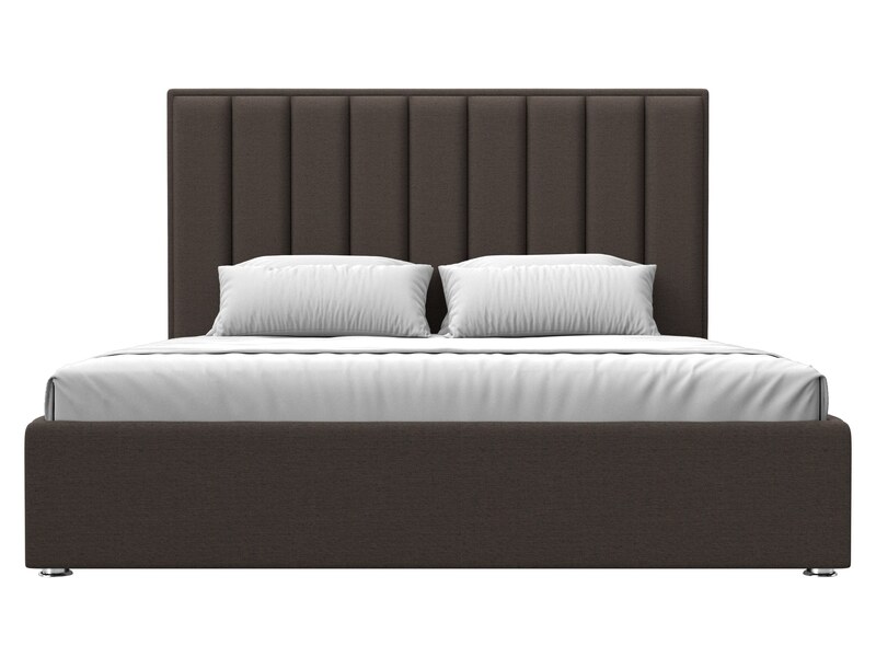 Кровать интерьерная Афродита 180, Рогожка, Амур 05 коричневый