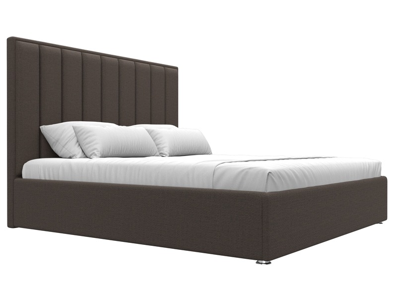 Кровать интерьерная Афродита 180, Рогожка, Амур 05 коричневый