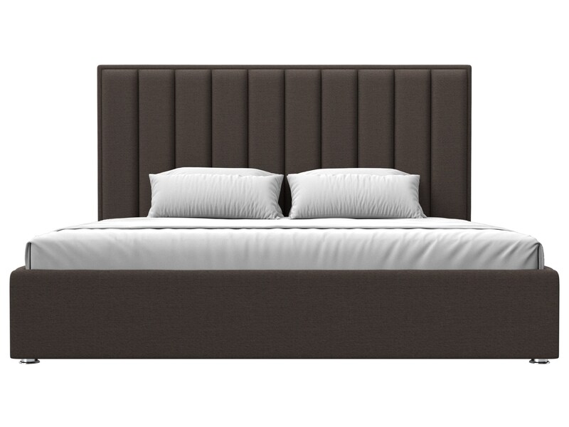 Кровать интерьерная Афродита 200, Рогожка, Амур 05 коричневый