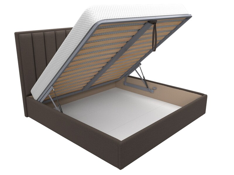 Кровать интерьерная Афродита 200, Рогожка, Амур 05 коричневый