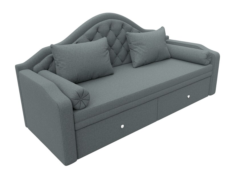 Диван детский прямой Сойер, Рогожка, Амур 07 серый