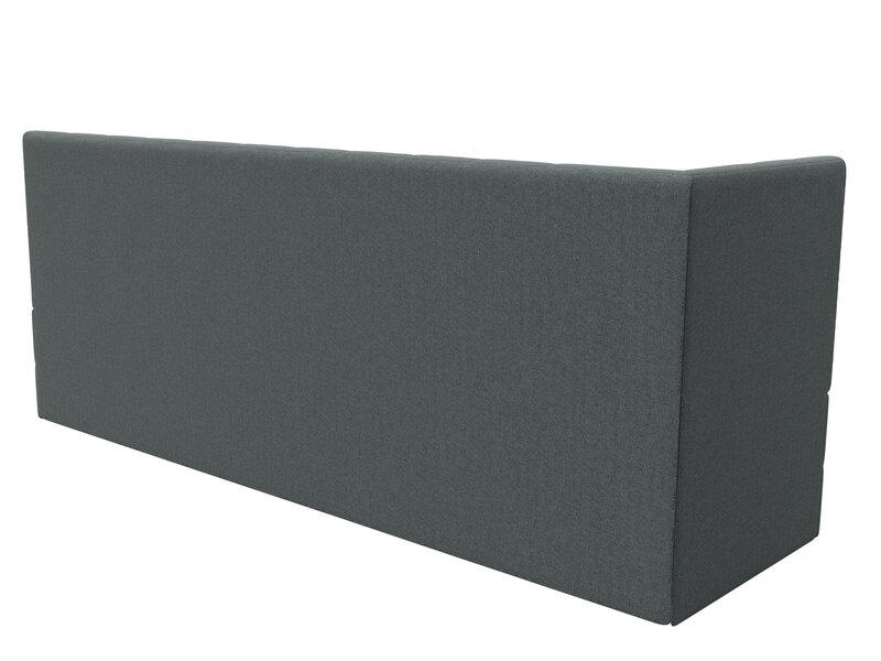 Диван кухонный прямой Бриз с углом слева, Рогожка, Амур 07 серый