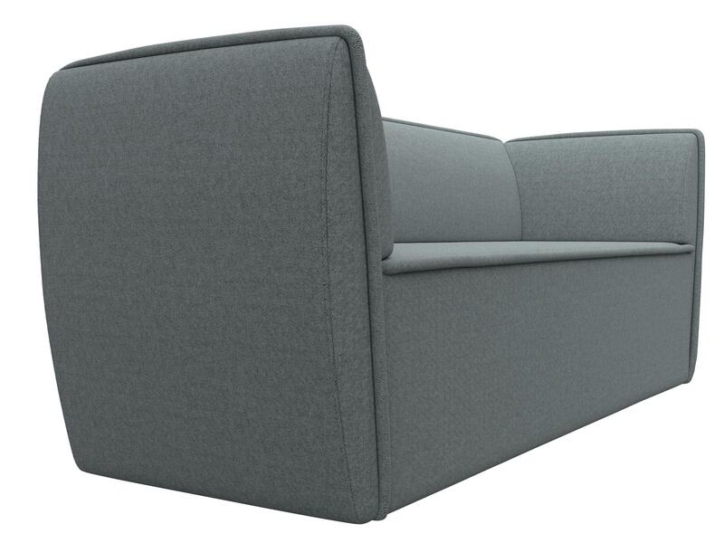 Диван кухонный прямой Бергамо 3-х местный, Рогожка, Амур 07 серый