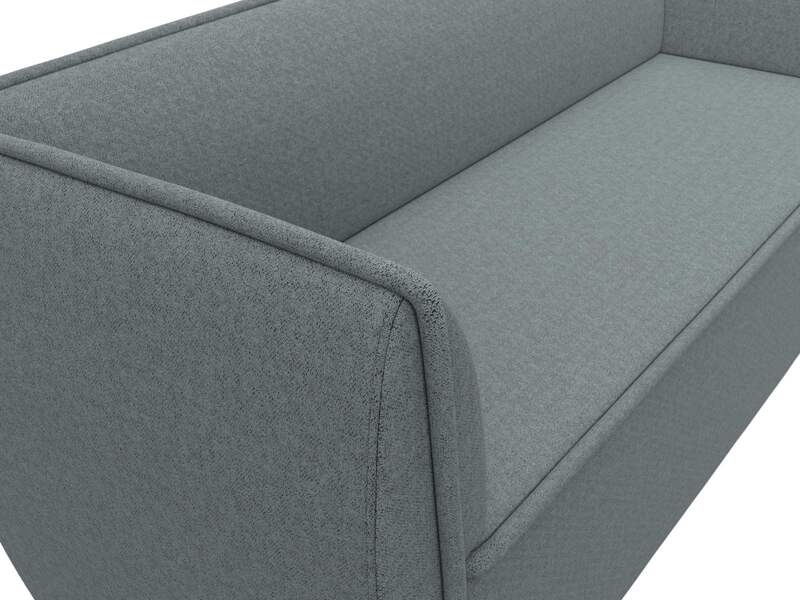 Диван кухонный прямой Бергамо 3-х местный, Рогожка, Амур 07 серый