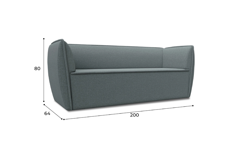 Диван кухонный прямой Бергамо 3-х местный, Рогожка, Амур 07 серый