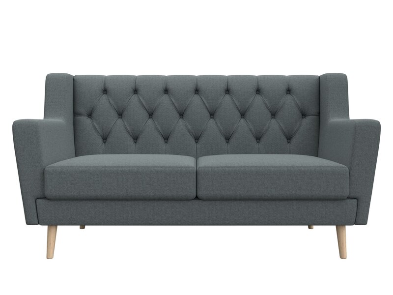 Диван кухонный прямой Брайтон 2 Люкс, Рогожка, Амур 07 серый