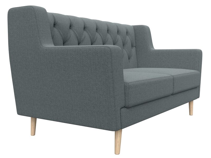 Диван кухонный прямой Брайтон 2 Люкс, Рогожка, Амур 07 серый