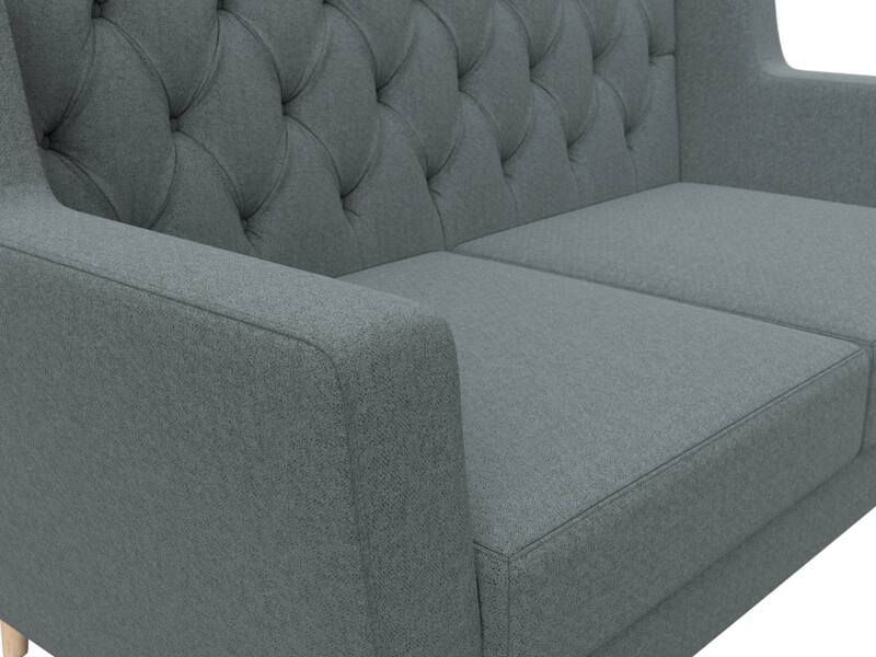 Диван кухонный прямой Брайтон 2 Люкс, Рогожка, Амур 07 серый