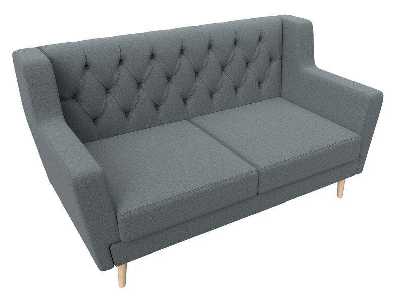 Диван кухонный прямой Брайтон 2 Люкс, Рогожка, Амур 07 серый