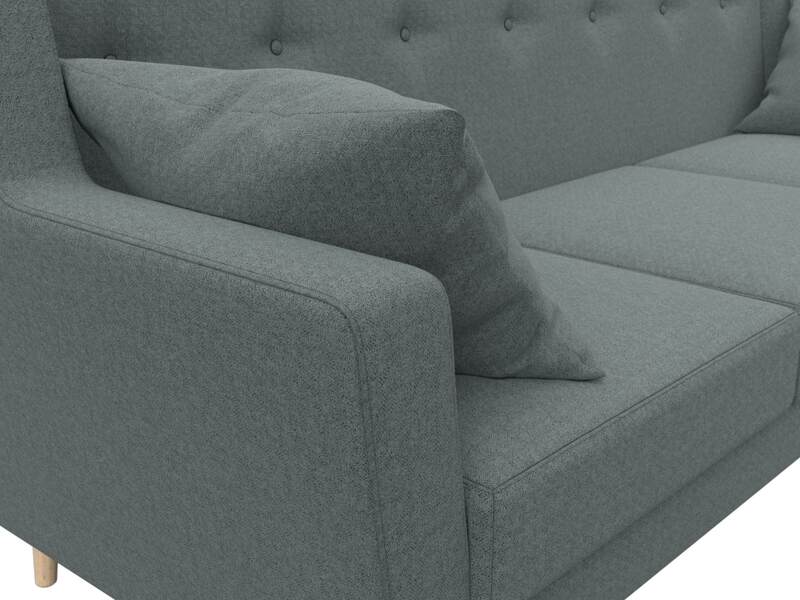 Диван кухонный прямой Брайтон 3, Рогожка, Амур 07 серый