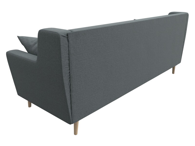 Диван кухонный прямой Брайтон 3, Рогожка, Амур 07 серый