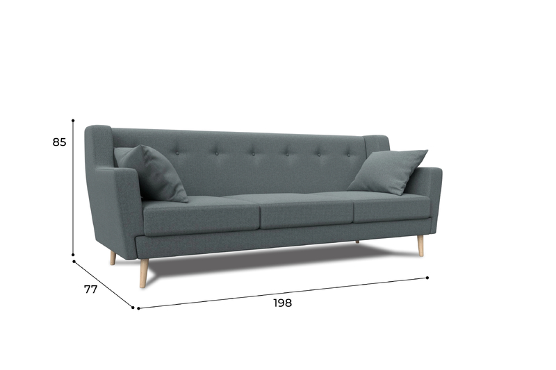 Диван кухонный прямой Брайтон 3, Рогожка, Амур 07 серый