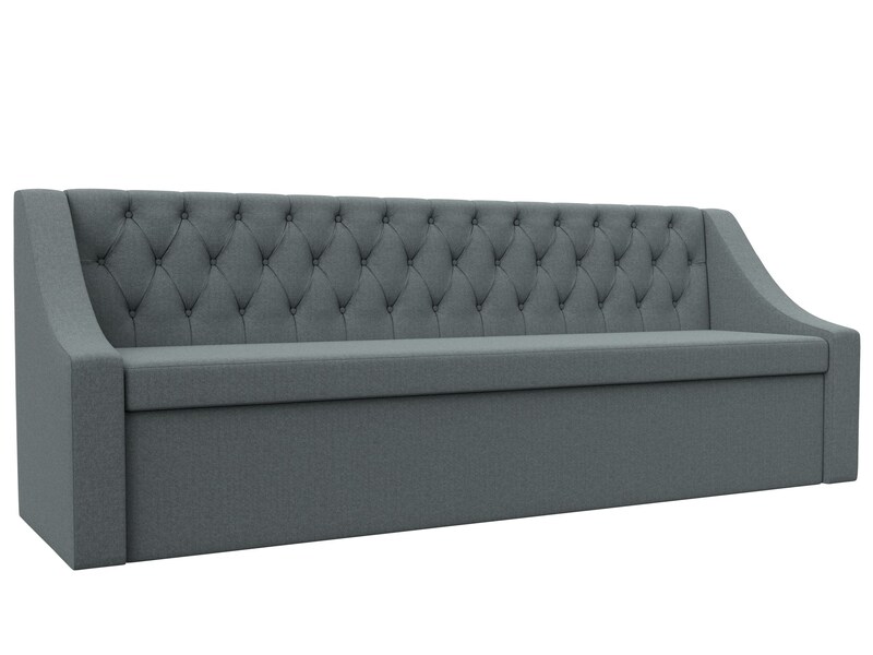 Диван кухонный прямой Мерлин, Рогожка, Амур 07 серый