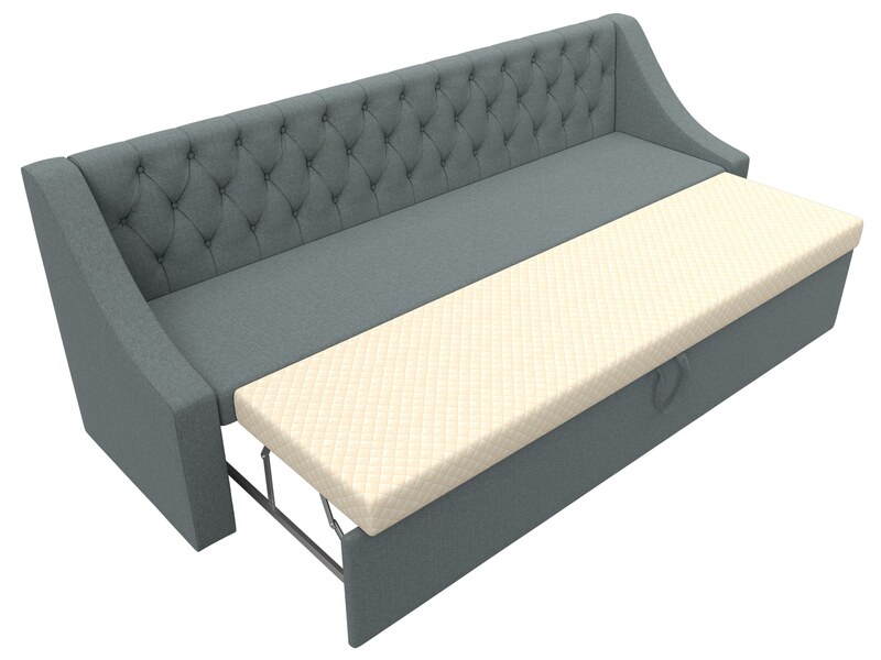 Диван кухонный прямой Мерлин, Рогожка, Амур 07 серый