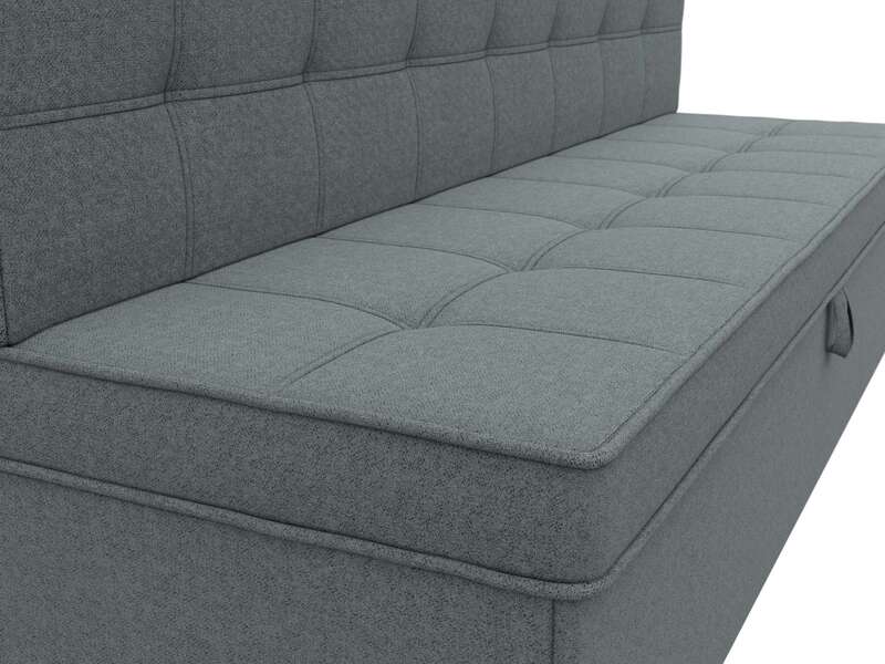 Диван кухонный прямой Техас, Рогожка, Амур 07 серый