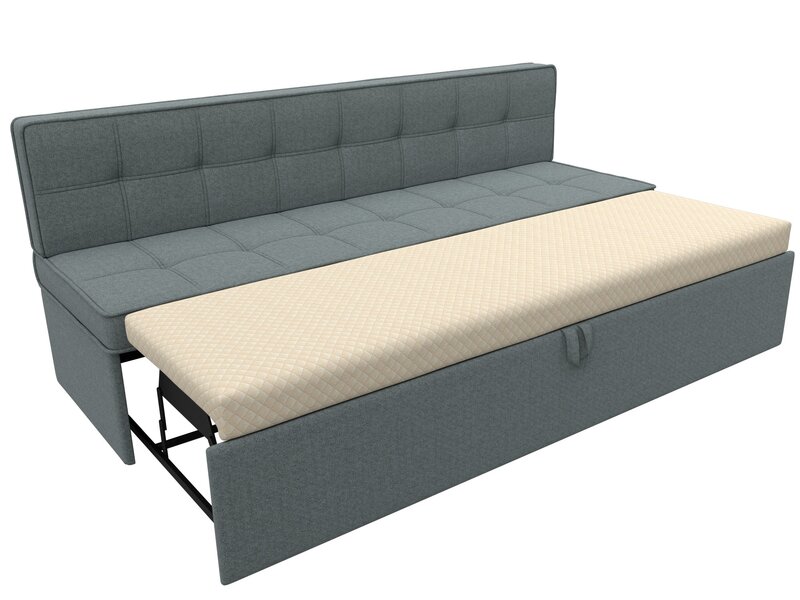 Диван кухонный прямой Техас, Рогожка, Амур 07 серый