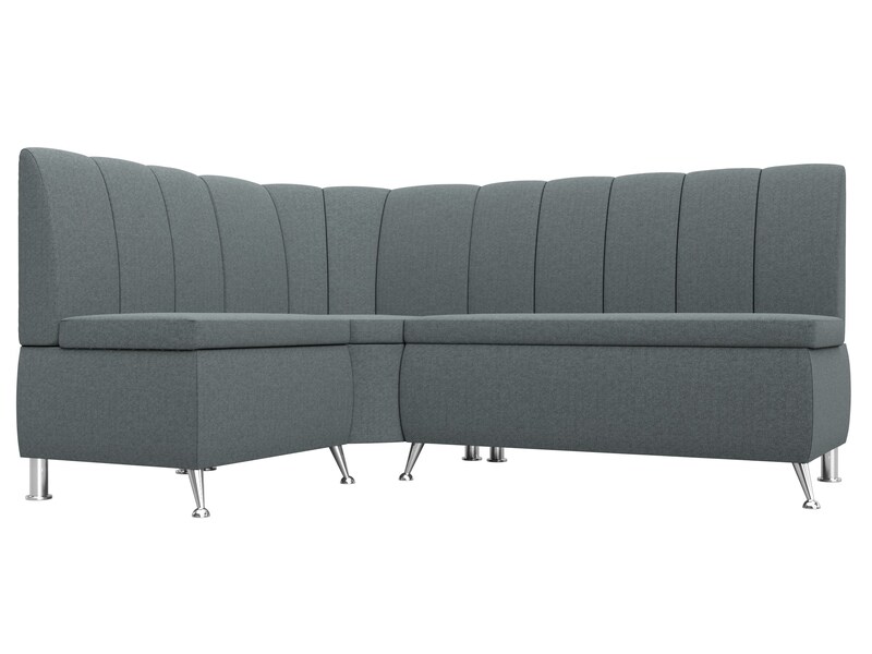 Диван кухонный угловой Кантри левый угол, Рогожка, Амур 07 серый