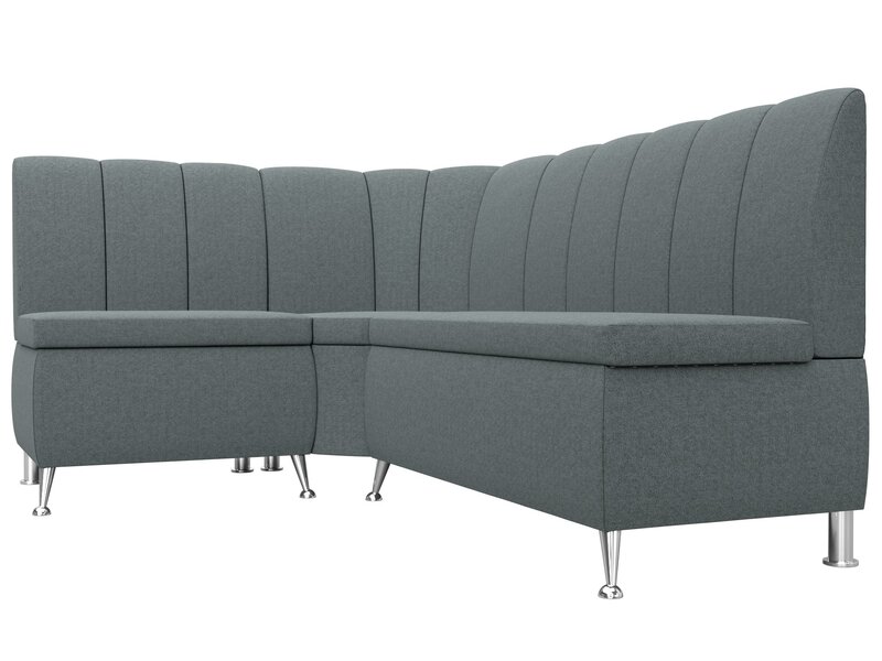 Диван кухонный угловой Кантри левый угол, Рогожка, Амур 07 серый