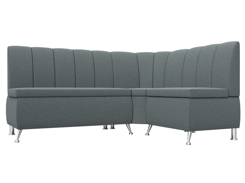 Диван кухонный угловой Кантри правый угол, Рогожка, Амур 07 серый