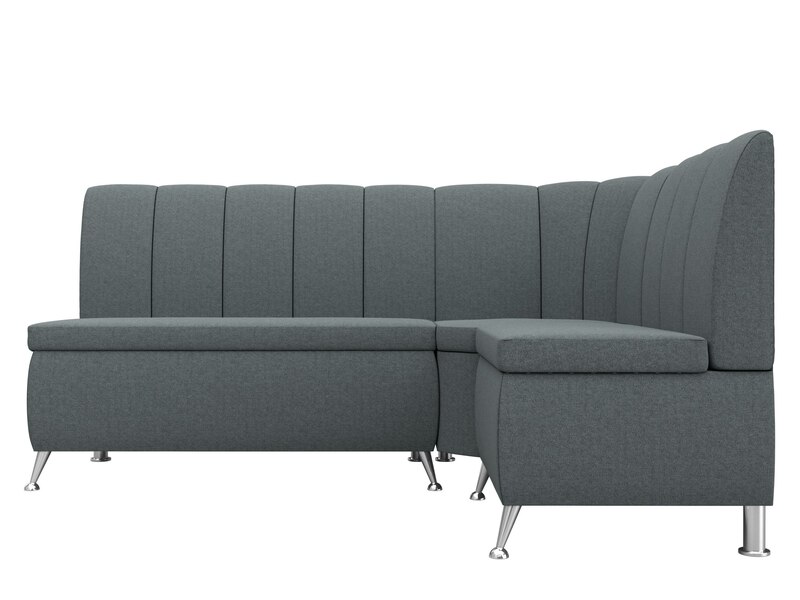 Диван кухонный угловой Кантри правый угол, Рогожка, Амур 07 серый