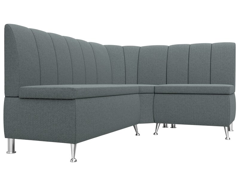 Диван кухонный угловой Кантри правый угол, Рогожка, Амур 07 серый