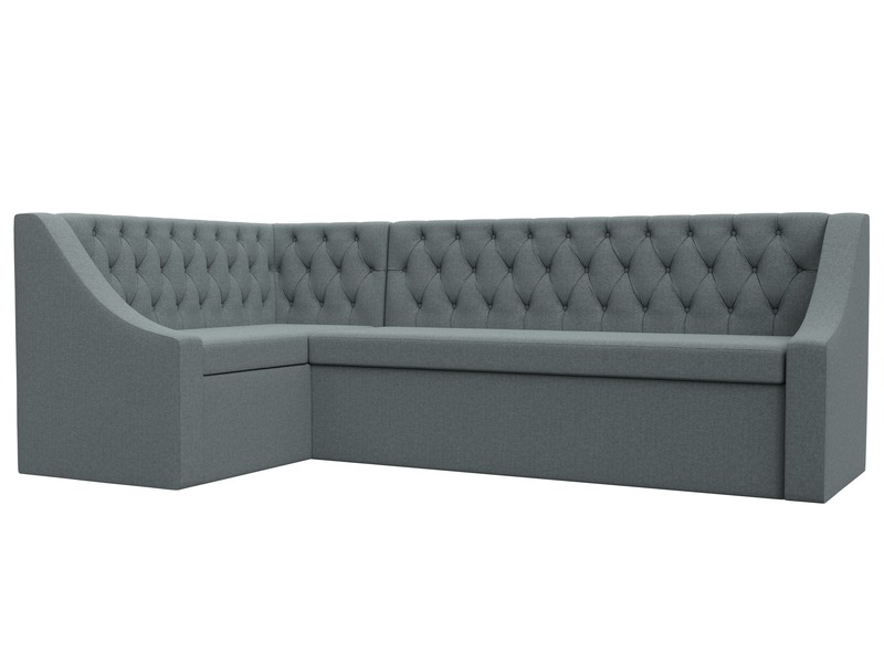 Диван кухонный угловой Мерлин левый угол, Рогожка, Амур 07 серый