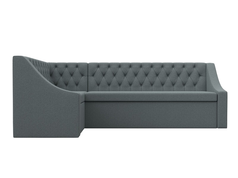 Диван кухонный угловой Мерлин левый угол, Рогожка, Амур 07 серый