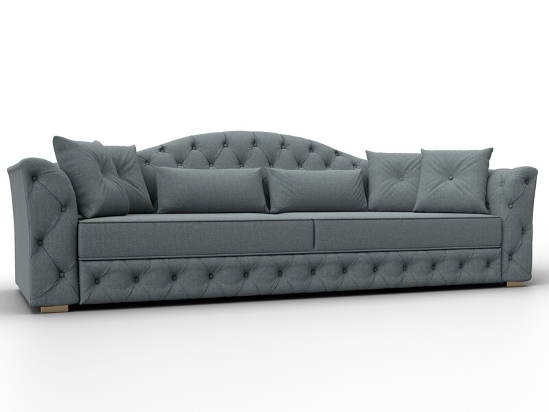 Диван прямой Артис, Рогожка, Амур 07 серый