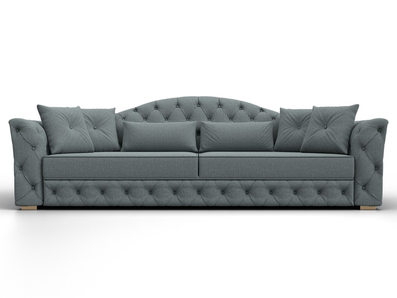 Диван прямой Артис, Рогожка, Амур 07 серый