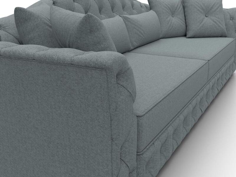 Диван прямой Артис, Рогожка, Амур 07 серый