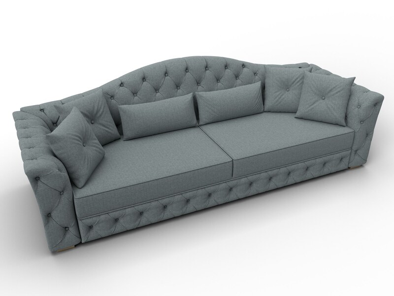 Диван прямой Артис, Рогожка, Амур 07 серый