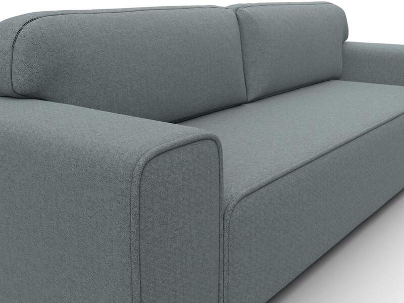 Диван прямой Лига-029, Рогожка, Амур 07 серый