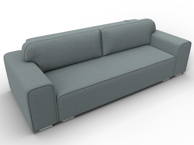 Диван прямой Лига-029, Рогожка, Амур 07 серый