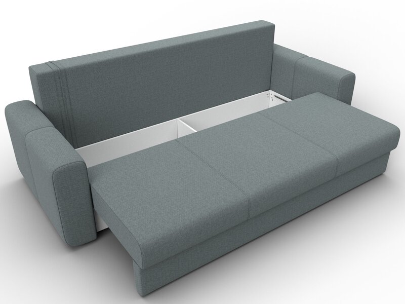 Диван прямой Лига-031, Рогожка, Амур 07 серый