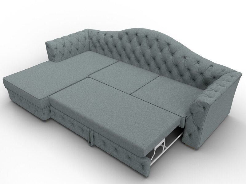 Диван угловой Артис левый угол, Рогожка, Амур 07 серый