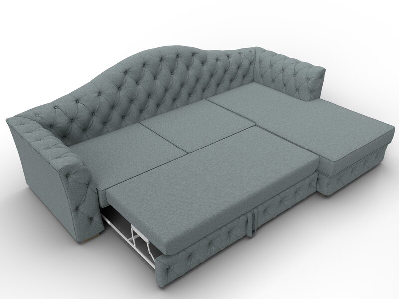 Диван угловой Артис правый угол, Рогожка, Амур 07 серый