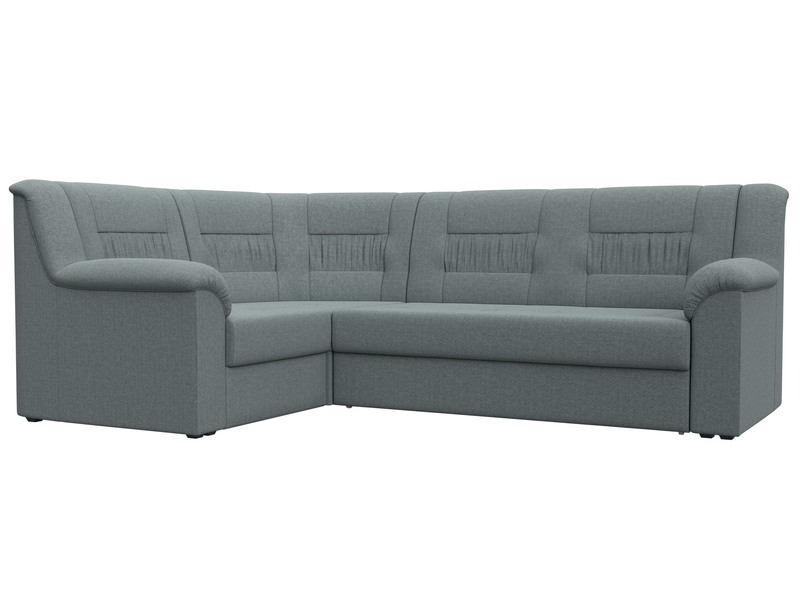 Диван угловой Карелия левый угол, Рогожка, Амур 07 серый