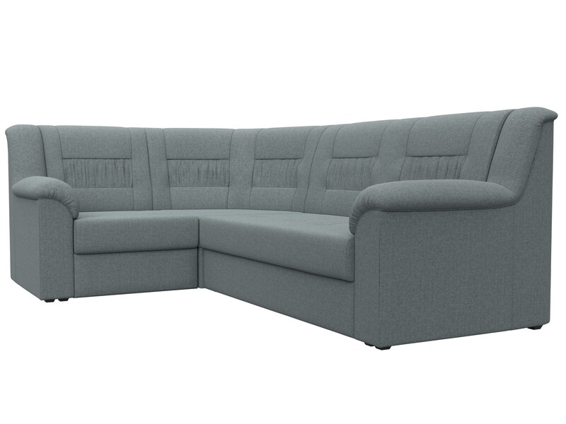 Диван угловой Карелия левый угол, Рогожка, Амур 07 серый