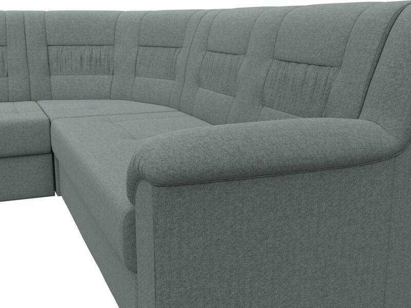 Диван угловой Карелия левый угол, Рогожка, Амур 07 серый