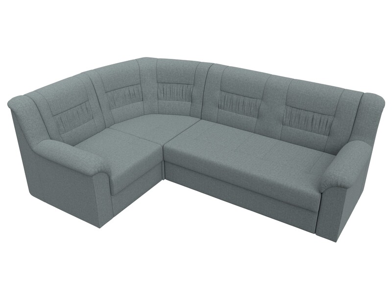 Диван угловой Карелия левый угол, Рогожка, Амур 07 серый