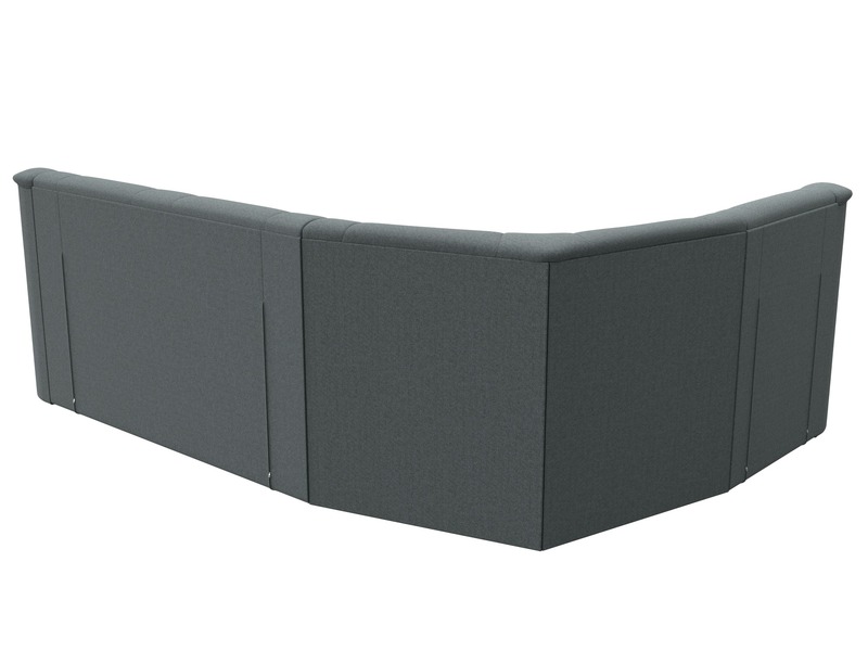 Диван угловой Карелия левый угол, Рогожка, Амур 07 серый