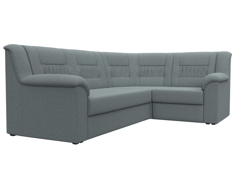 Диван угловой Карелия правый угол, Рогожка, Амур 07 серый