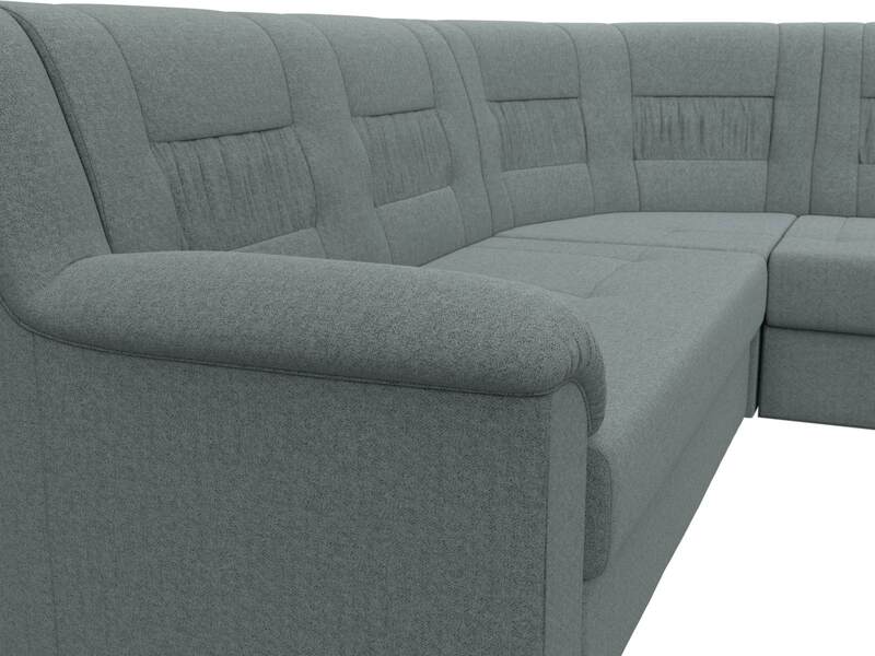 Диван угловой Карелия правый угол, Рогожка, Амур 07 серый