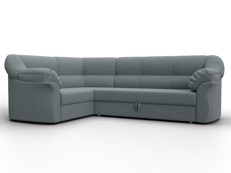 Диван угловой Карнелла левый угол, Рогожка, Амур 07 серый