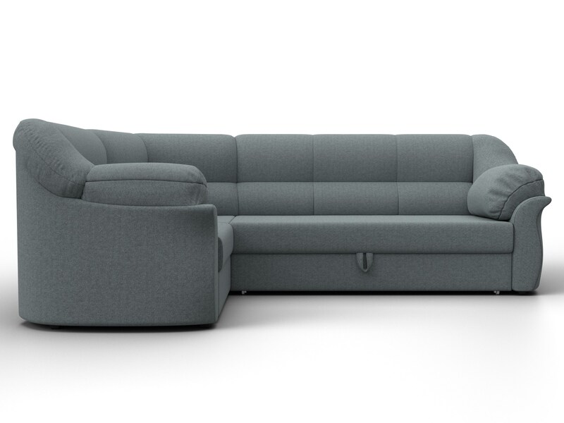 Диван угловой Карнелла левый угол, Рогожка, Амур 07 серый