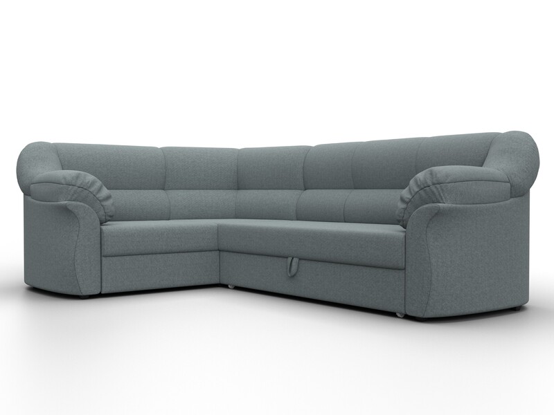 Диван угловой Карнелла левый угол, Рогожка, Амур 07 серый