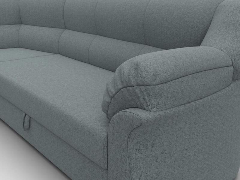 Диван угловой Карнелла левый угол, Рогожка, Амур 07 серый