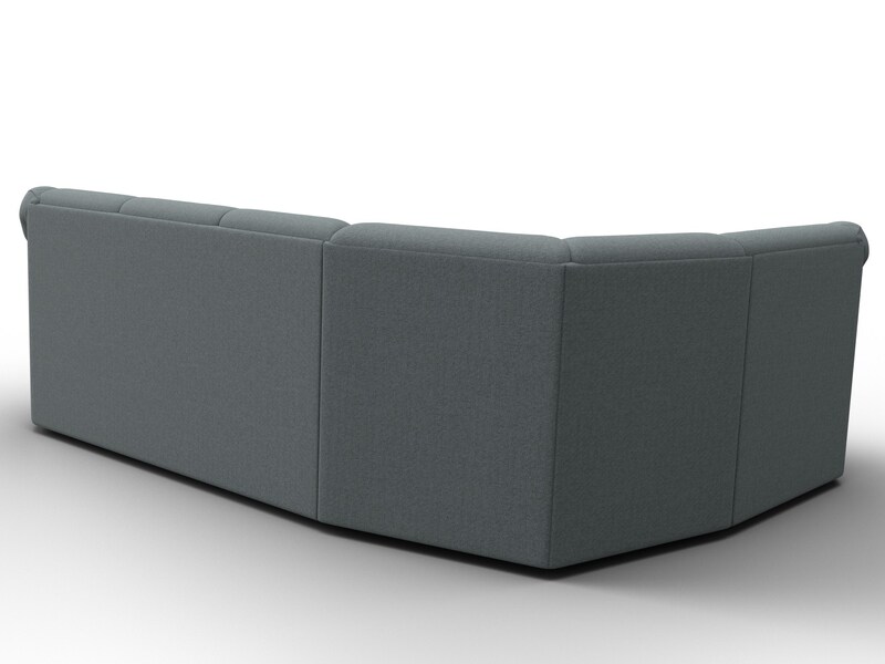 Диван угловой Карнелла левый угол, Рогожка, Амур 07 серый