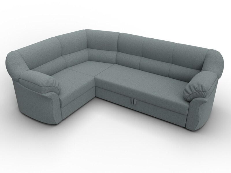 Диван угловой Карнелла левый угол, Рогожка, Амур 07 серый